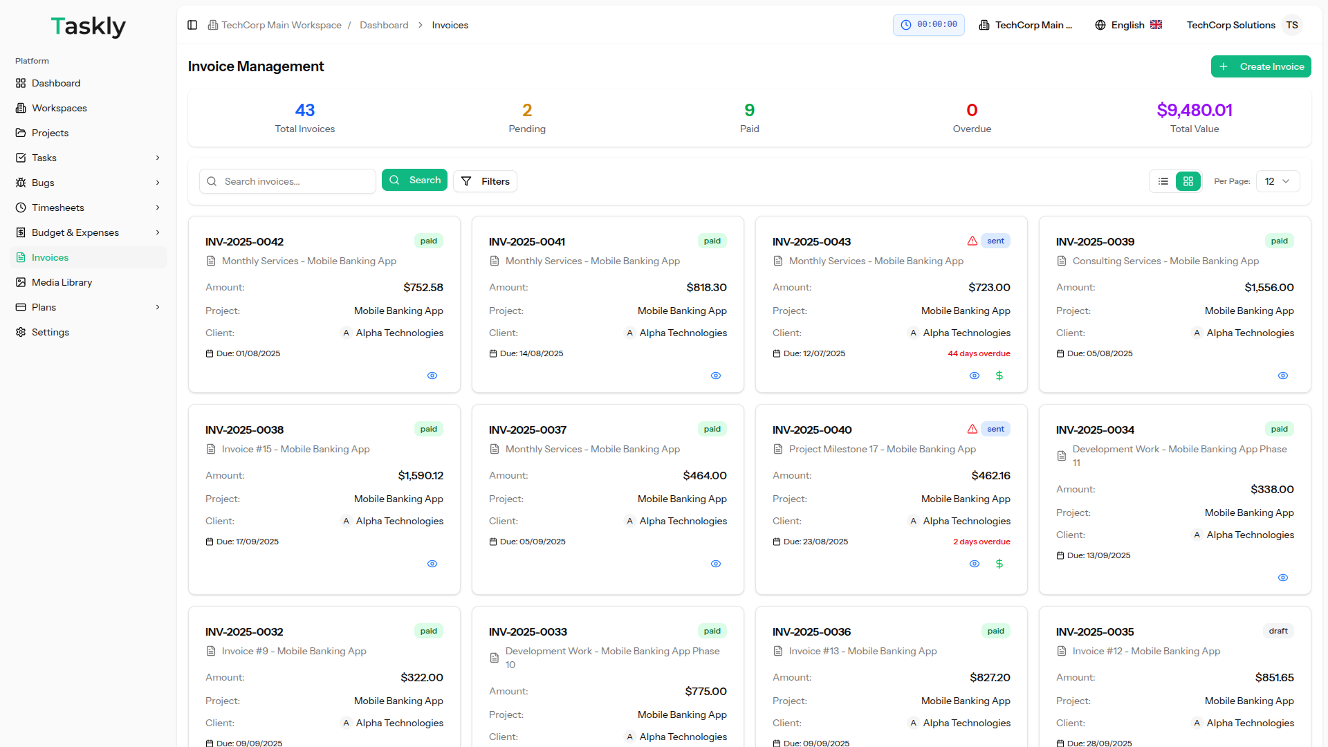 Invoice Team WORKSpace